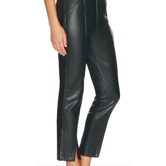 BlankNYC Pants Womens 24 Faux Leather Joggers High Rise Slit Leg Belted Moto - Picture 3 of 10